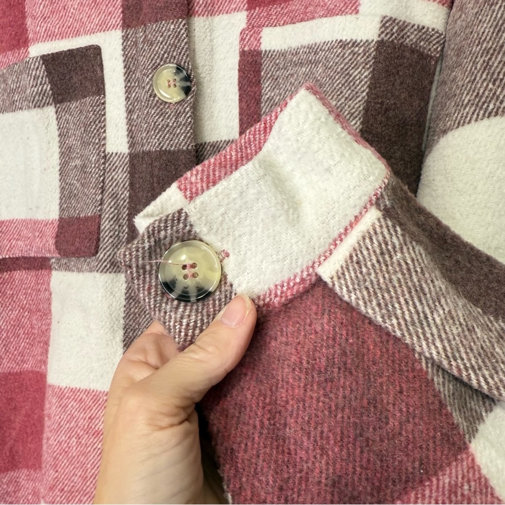 Lemon Love Boutique Pink Plaid Shacket size XL - Picture 6 of 10